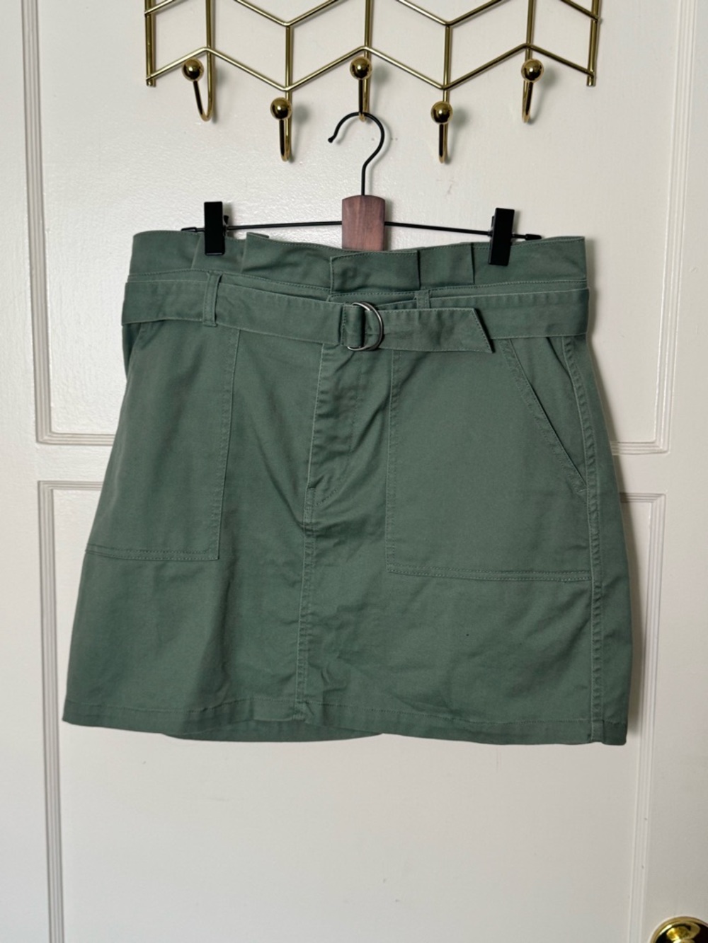 Volcom Olive Green Utility Mini Skirt with D-Ring Belt
